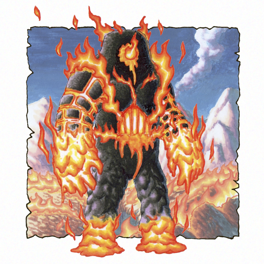 1:1 ambiguous_gender biped cc-by-nc-sa chorilate creative_commons elemental_creature elemental_humanoid fingers fire humanoid lava lava_creature lava_humanoid mineral_fauna mineral_humanoid not_furry solo