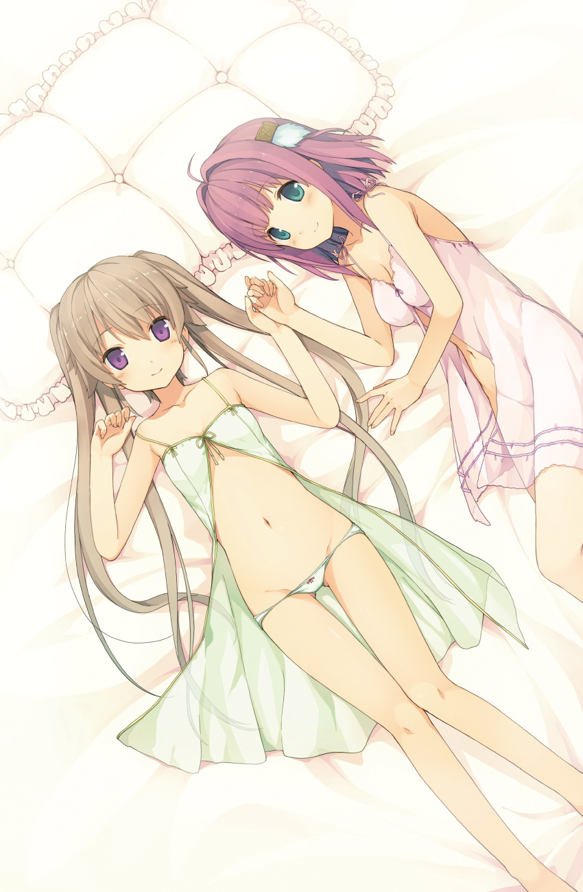 ao_no_kanata_no_four_rhythm arisaka_mashiro cleavage ichinose_rika lingerie nopan pantsu see_through sprite suzumori