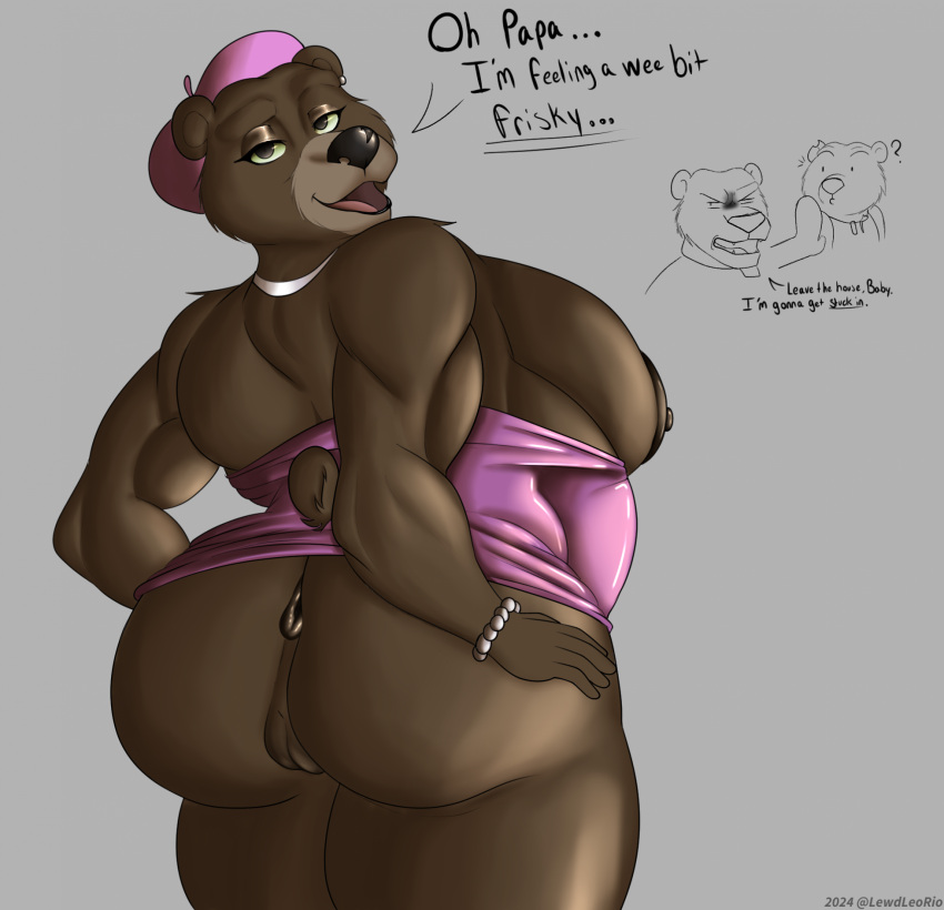 2024 anthro anthrofied anus areola arms_tied baby_bear baby_bear_(puss_in_boots) bear bedroom_eyes beret big_areola big_breasts big_butt big_nipples biped black_eyelashes black_eyes black_lips black_nose black_text blush bound bracelet breasts brown_anus brown_areola brown_body brown_breasts brown_ears brown_eyebrows brown_eyelids brown_fur brown_nipples brown_tail butt cheek_tuft clothed clothing countershade_fur countershade_snout countershading dated dialogue digital_drawing_(artwork) digital_media_(artwork) dot_eyes dreamworks dress ear_piercing ear_ring ellipsis english_text eyebrows eyelashes eyelids facial_tuft father_(lore) father_and_child_(lore) father_and_son_(lore) female female_anthro female_focus frown fur fur_tuft gem genitals glistening glistening_anus glistening_areola glistening_clothing glistening_dress glistening_eyelids glistening_eyes glistening_nipples glistening_nose green_sclera grey_background group hat head_turned headgear headwear hi_res husband husband_and_wife ineffective_clothing iris jewelry klr-rio legs_together lips looking_at_viewer looking_back looking_back_at_viewer male mama_bear mama_bear_(puss_in_boots) mammal married_couple mature_anthro mature_female mature_male minidress mother_(lore) mother_and_child_(lore) mother_and_son_(lore) name_drop name_in_dialogue narrowed_eyes nipples open_frown open_mouth papa_bear papa_bear_(puss_in_boots) parent_(lore) parent_and_child_(lore) parent_and_son_(lore) partially_clothed partially_clothed_anthro partially_clothed_female pearl_(gem) pearl_bracelet piercing pink_beret pink_clothing pink_dress pink_hat pink_headwear pink_minidress pink_tongue plump_labia puffy_areola pupils pushing puss_in_boots_(dreamworks) pussy question_mark ring_piercing round_ears seductive short_tail shoulder_tuft simple_background snout solo_focus son_(lore) standing tail talking_to_another talking_to_viewer text text_emphasis thick_eyebrows thick_thighs three-quarter_view tongue trio tuft underline url white_bracelet wife