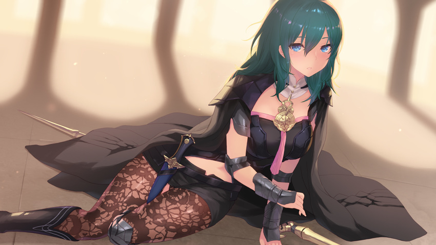 armor byleth cait fire_emblem_three_houses pantyhose wallpaper weapon