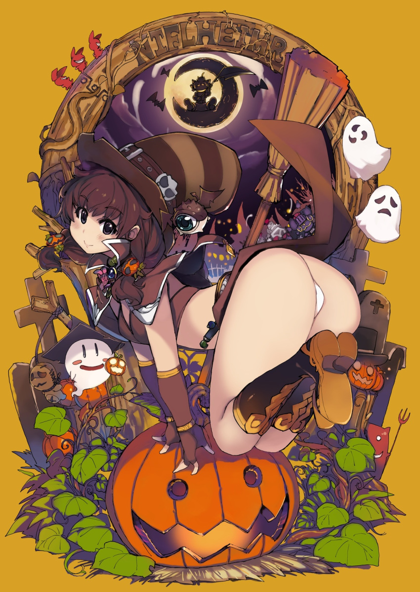 ass halloween heels pantsu ragnarok_online skirt_lift tagme thong witch xration