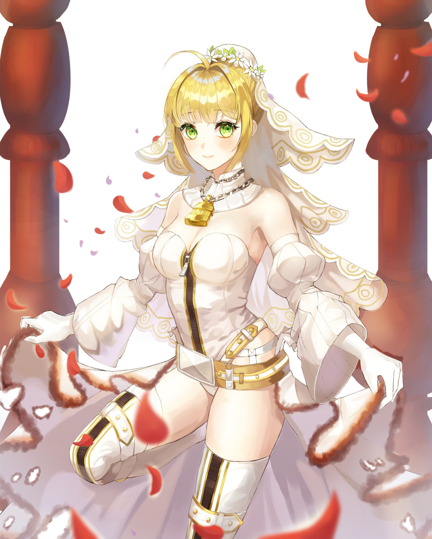 cleavage fate/extra fate/extra_ccc fate/grand_order fate/stay_night leotard saber_bride saber_extra thighhighs yulmungym