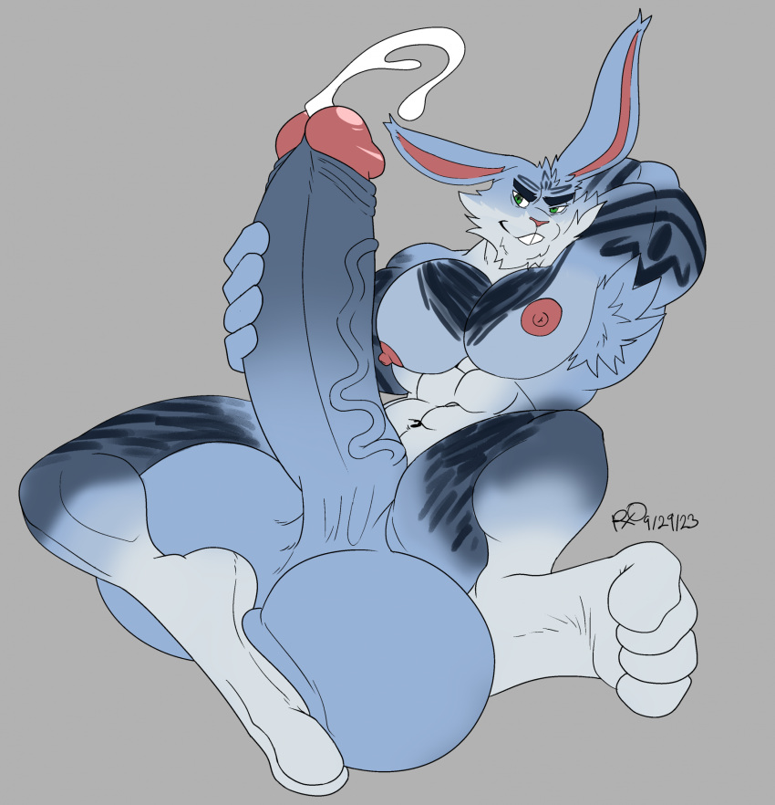 2023 abs anthro balls big_balls big_penis e._aster_bunnymund erection foreskin genitals hi_res huge_balls huge_penis humanoid_genitalia humanoid_penis hyper hyper_balls hyper_genitalia hyper_penis lagomorph leporid male mammal muscular muscular_anthro muscular_male nipples nude pecs penis rabbit retracted_foreskin rise_of_the_guardians rxq solo vein veiny_penis