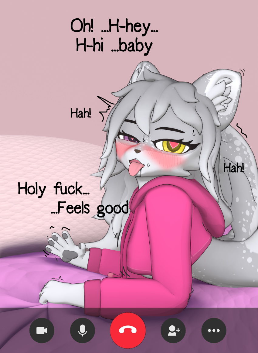 absurd_res ahegao anthro blender_(software) blender_eevee blush bodily_fluids breasts canid canine cheating_wife clothed clothing cuckold dialogue digital_media_(artwork) english_text female fox from_behind_position fucked_silly fur hair heart_eyes heart_symbol hi_res infidelity kaya_the_vixen looking_at_viewer looking_pleasured mammal motion_lines nolanhaldam offscreen_character offscreen_sex open_mouth profanity sex solo sweat sweatdrop tail text true_fox video_call white_body white_fur