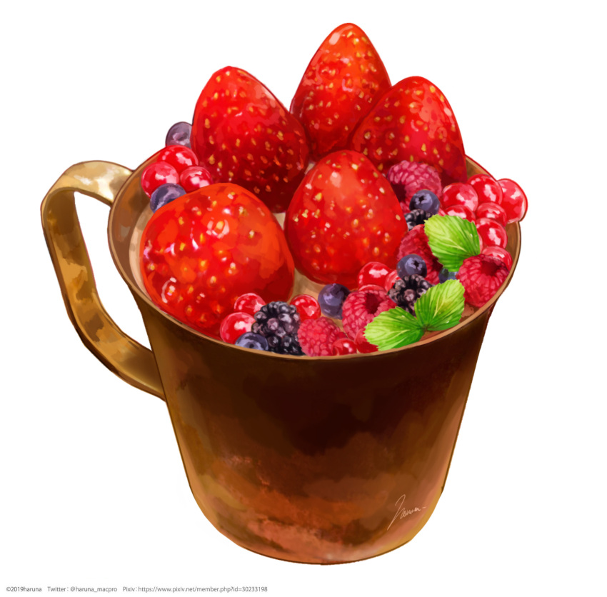 berry blackberry_(fruit) cup food food_focus fruit haruna_macpro highres no_humans original simple_background strawberry white_background