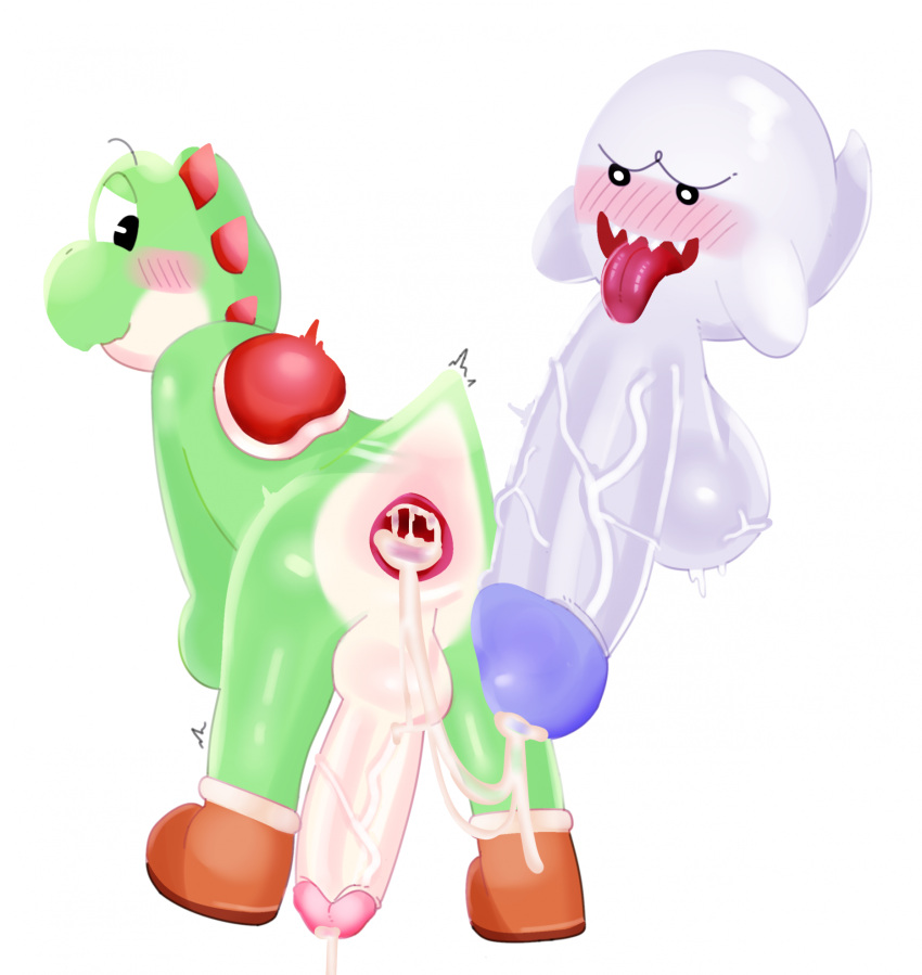 balls big_balls big_penis bodily_fluids boo_(mario) cum cum_in_ass cum_inside duo genital_fluids genitals ghost hi_res huge_balls huge_penis hyper hyper_balls hyper_genitalia hyper_penis male male/male mario_bros nintendo penis sex spirit yoshi_(character)