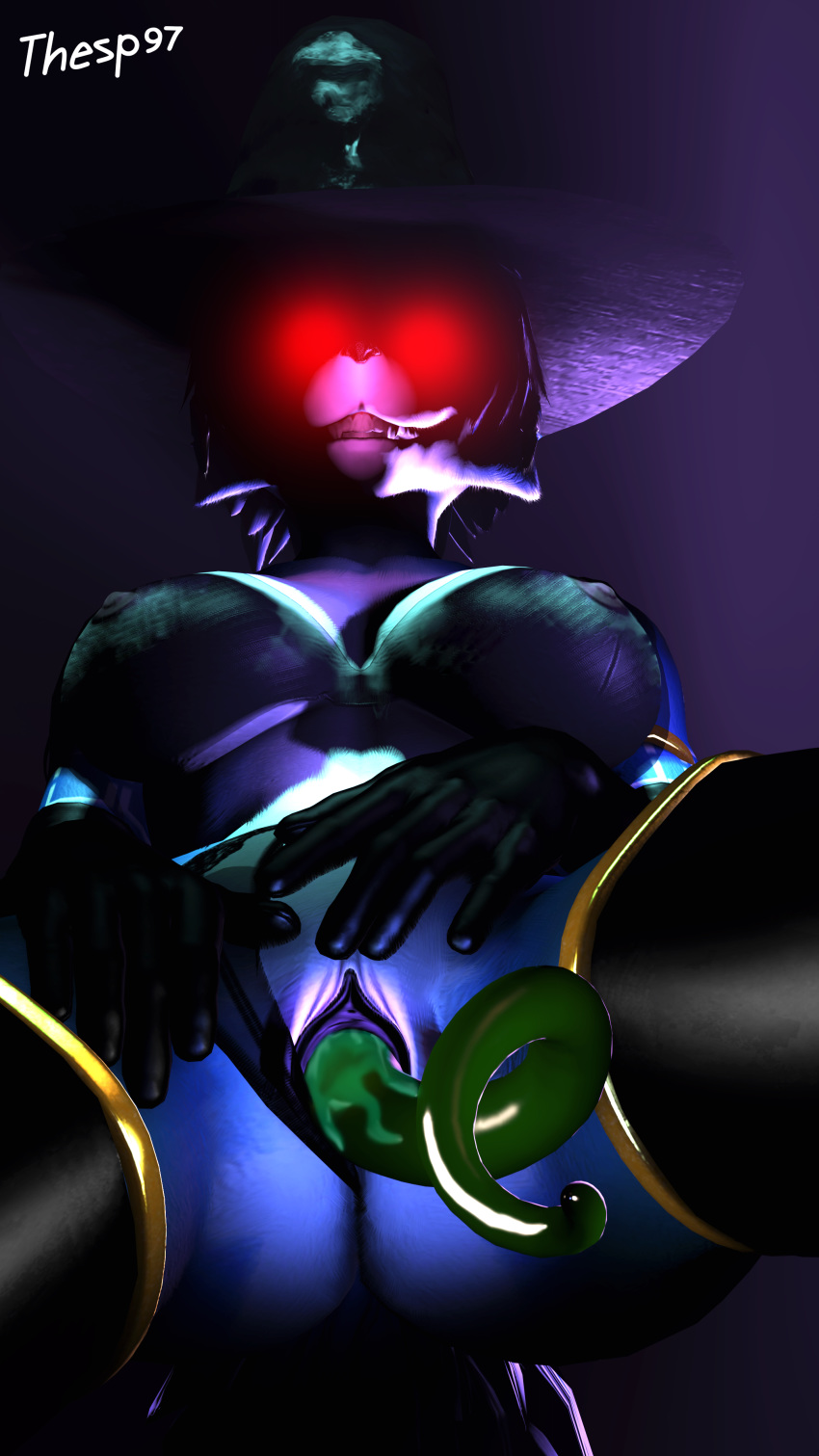 2019 3d_(artwork) absurd_res anthro blue_body blue_fur bodily_fluids breasts butt canid canine clothed clothing clothing_aside cum digital_media_(artwork) female fur genital_fluids glowing glowing_eyes grin halloween hi_res holidays krystal magic_user mammal nintendo nipples partially_(disambiguation) partially_clothed penetration pussy red_eyes scary smile source_filmmaker spooky standing star_fox tentacles thesp97 translucent translucent_clothing vagia vaginal video_games witch