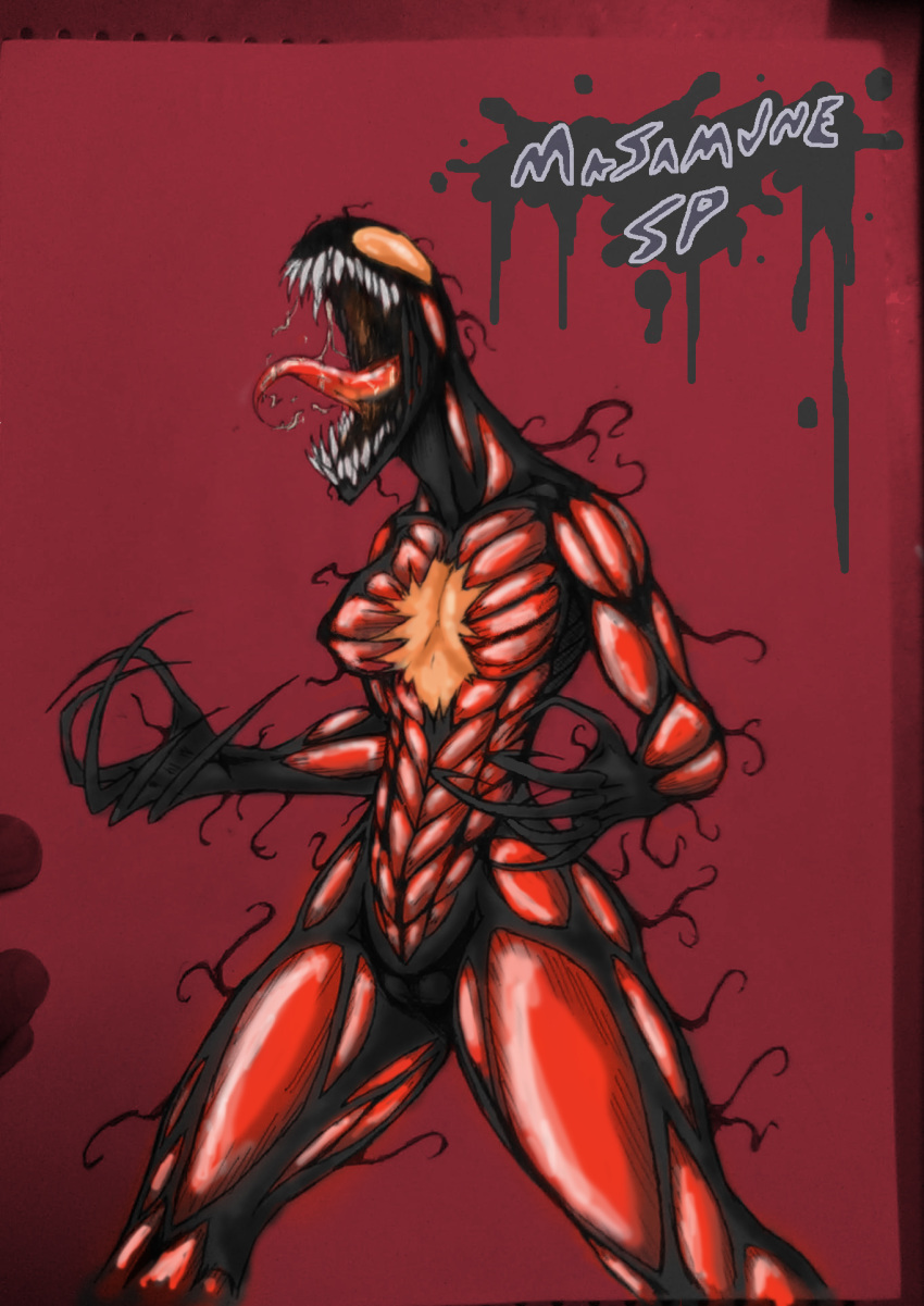 carnage female hi_res humanoid marvel not_furry pussy solo spider-man_(series)