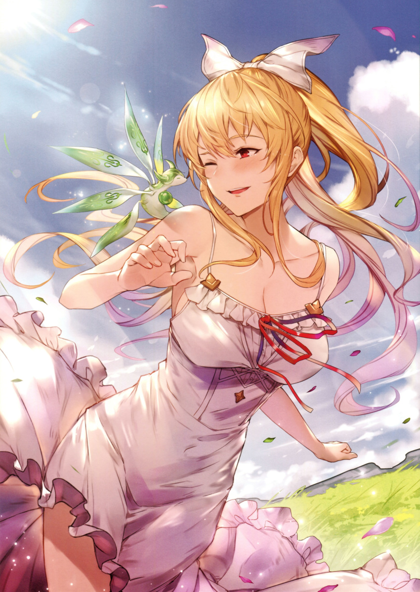 cleavage dress kakage skirt_lift summer_dress