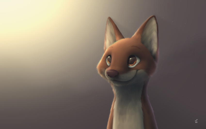 12-9 12-9_(character) absurd_res ambiguous_gender anthro black_nose brown_body brown_eyes brown_fur canid canine fluffy fox fur grey_background hi_res light lighting mammal nude signature simple_background smile solo tan_body tan_fur