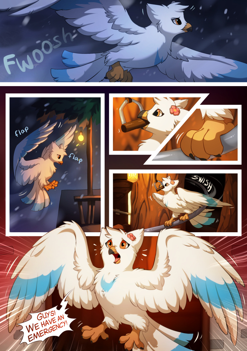 2019 4_toes 9tales_comic absurd_res avian beak black_claws blue_body blue_feathers brick brown_eyes claws cloud comic digital_media_(artwork) digitigrade english_text feathered_wings feathers female feral flying glacie_(9tales) hi_res hioshiru kejifox nintendo outside pok&eacute;mon pok&eacute;mon_(species) sky solo text toe_claws toes video_games white_body white_feathers wings wingull wood