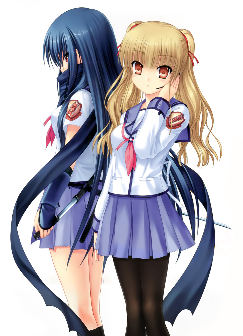 angel_beats! key na-ga pantyhose seifuku shiina tagme weapon yusa