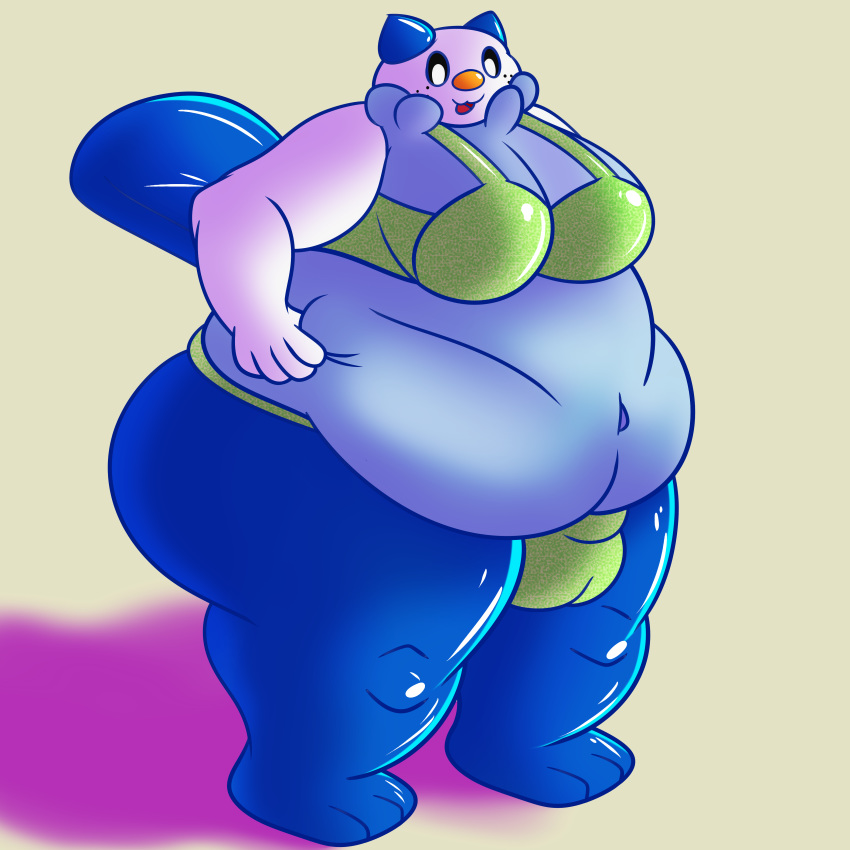 1:1 2019 a absurd_res anthro bassfxlimit belly big_blue_oshy big_breasts breasts digital_media_(artwork) game_(disambiguation) gynomorph hi_res intersex mammal mustelid nintendo oshawott overweight pok&eacute;mon pok&eacute;mon_(species) thick_thighs video_games