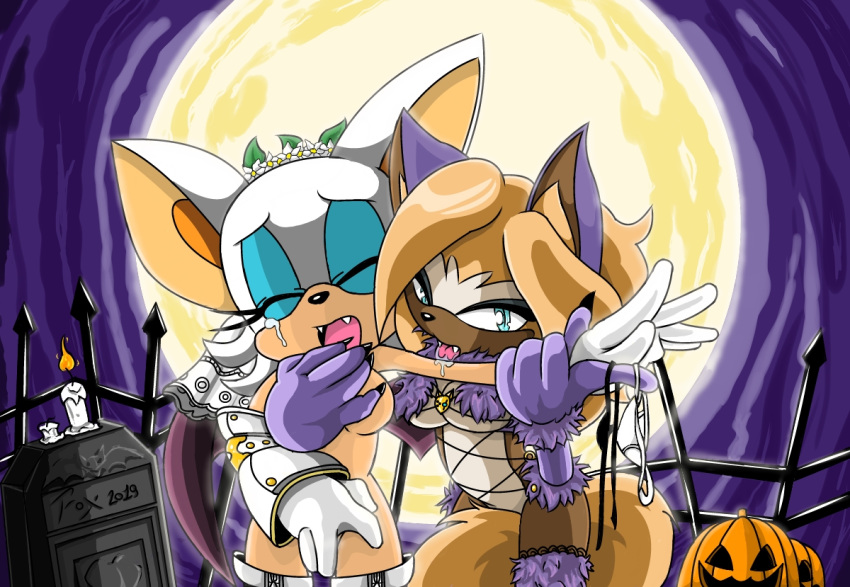 anthro bride candle clothed clothing cosplay dangerous_beast fangs female food forced fox_gungrave fruit halloween holidays idw_publishing looking_at_viewer moon nude one_eye_closed panties panties_on_fingers plant pumpkin rape rouge_the_bat sonic_(series) sonic_the_hedgehog_(idw) teeth tongue underwear whisper_the_wolf wings wink