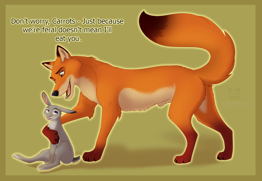 animal_genitalia blep canid canine claws dialogue dipstick_ears dipstick_tail disney duo english_text fangs feral fox fully_sheathed fur green_background green_eyes grey_body grey_fur judy_hopps lagomorph leg_markings leporid looking_at_another lynxbrush male mammal markings multicolored_ears multicolored_tail nick_wilde one_ear_up open_mouth open_smile orange_body orange_fur pink_nose rabbit red_fox scut_tail sheath simple_background sitting smile socks_(marking) tan_body tan_fur teeth text toe_claws tongue tongue_out zootopia