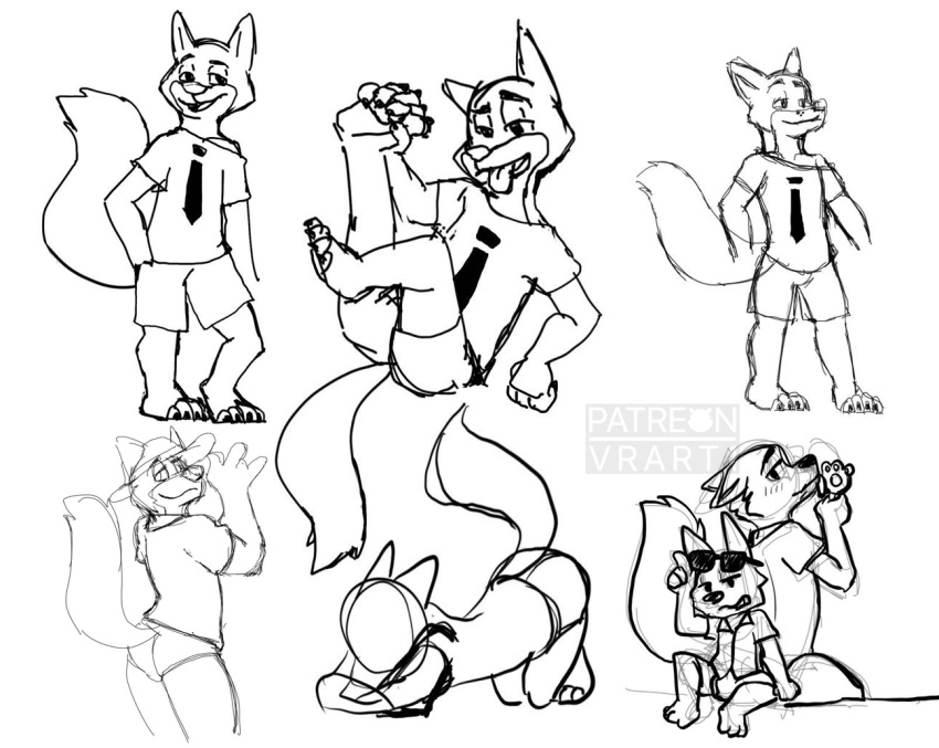 ass_up bent_over blush bottomwear canid canine claws clothed clothing crossdressing disney eyewear fennec finnick food foot_grab fox fur hat headgear headwear licking male mammal multiple_images nick_wilde off_shoulder panties pawpads pawpsicle paws popsicle shirt shorts simple_background sitting sketch smile smirk standing straw_hat sunglasses tongue tongue_out topwear underwear v--r zootopia