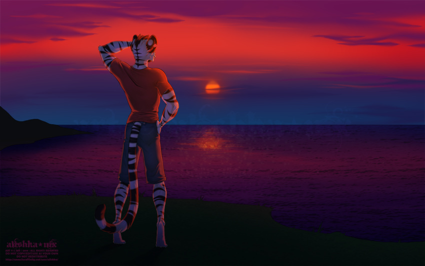 alishka anthro clothed clothing edron felid hair invalid_color male mammal pantherine scar standing stripes tiger