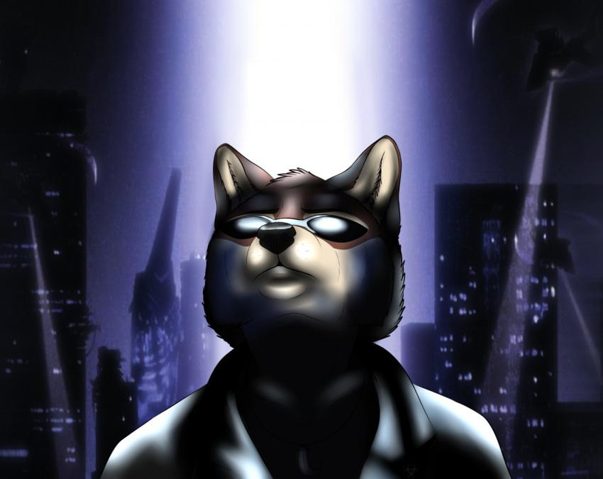 2015 aircraft anthro arcanafox brown_body brown_fur bust_portrait canid canine canis clothed clothing deus_ex eyewear fur jc_denton looking_up male mammal meme night portrait solo sunglasses video_games wolf