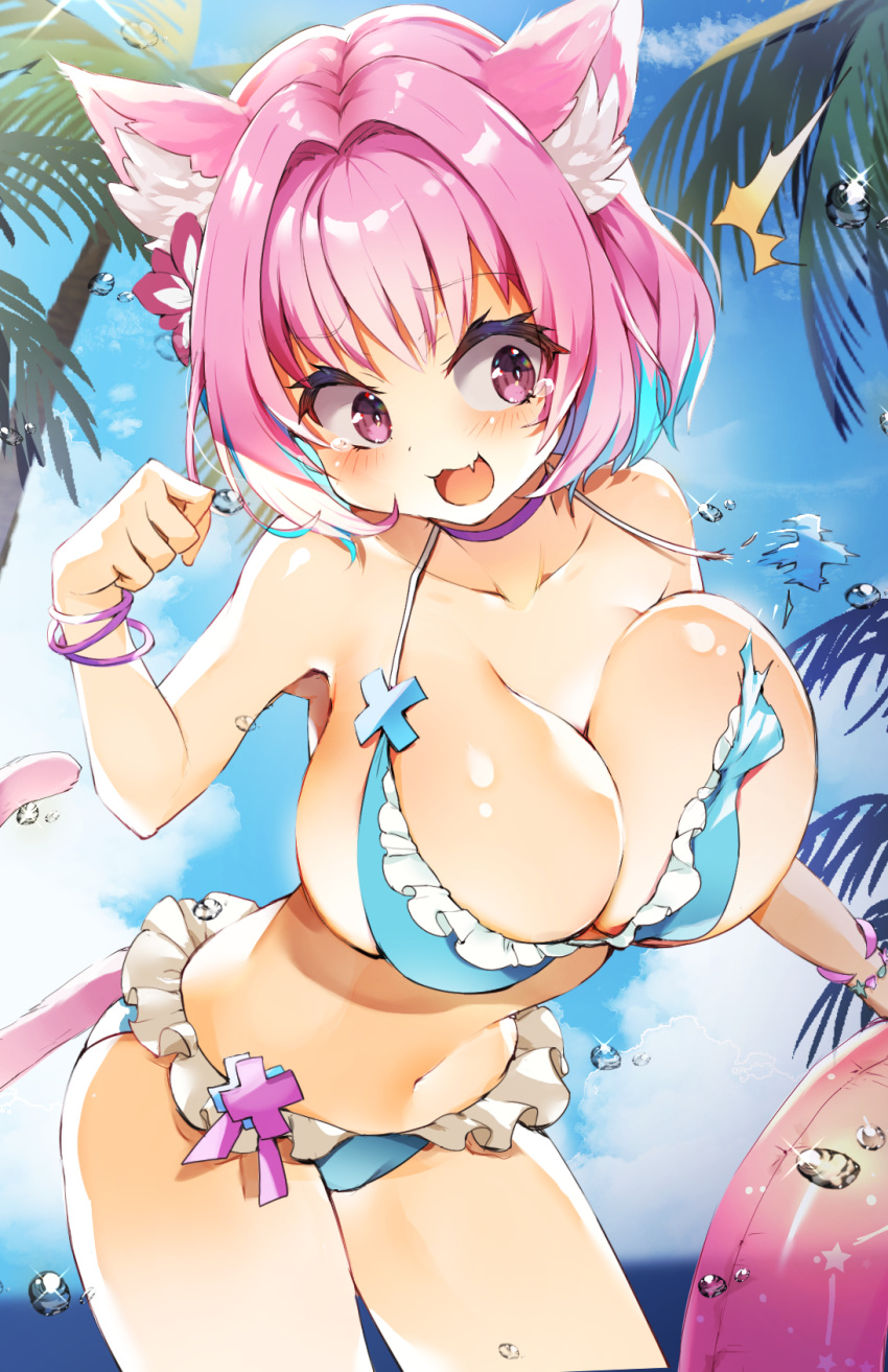 airmisuzu animal_ears bikini cleavage swimsuits tail the_idolm@ster the_idolm@ster_cinderella_girls yumemi_riamu