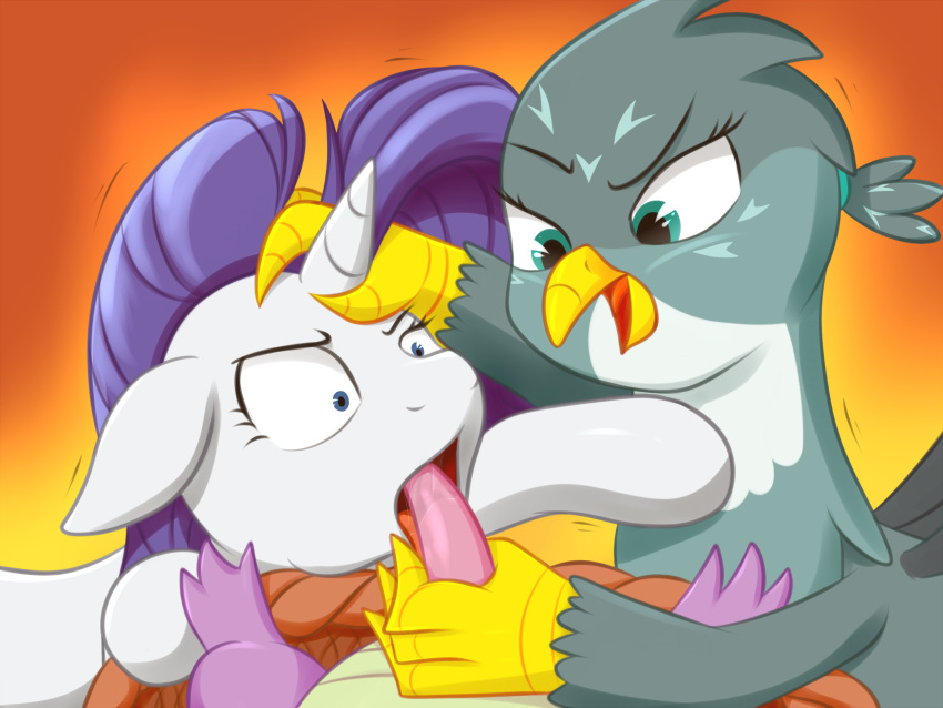 2019 4:3 avian dragon equid erection fellatio female feral friendship_is_magic gabby_(mlp) group gryphon hi_res horn male mammal maximussolini my_little_pony oral penile penis rarity_(mlp) sex spike_(mlp) unicorn wings