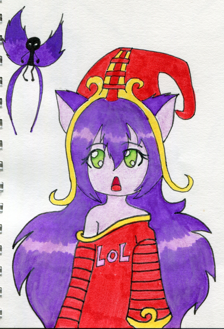 absurd_res hi_res league_of_legends lulu pen pencil_(disambiguation) purple_body purple_skin riot_games traditional_media_(artwork) video_games