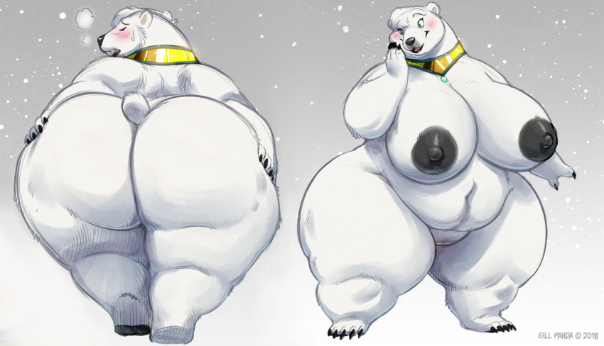 anthro big_breasts big_butt breasts butt female gillpanda hi_res huge_breasts huge_butt mammal obese overweight polar_bear thick_thighs ursid ursine