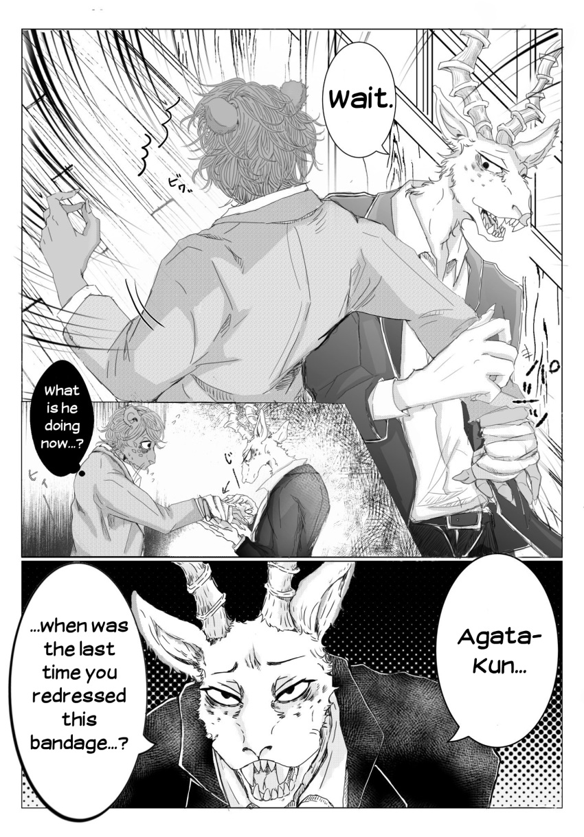 agata_(beastars) beastars comic hi_res male male/male melon_(beastars) nemurineko text translated