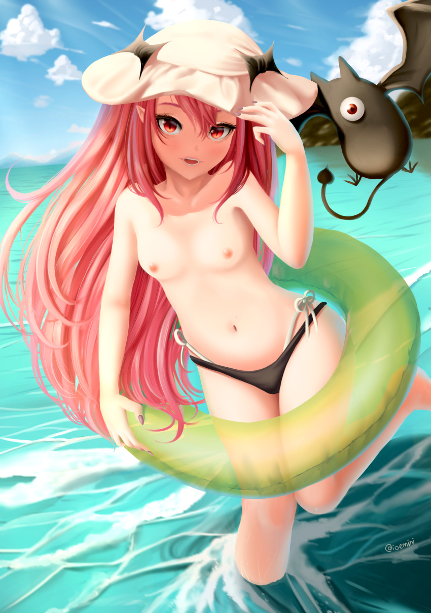 bikini dkoro krul_tepes nipples owari_no_seraph pointy_ears swimsuits topless wet