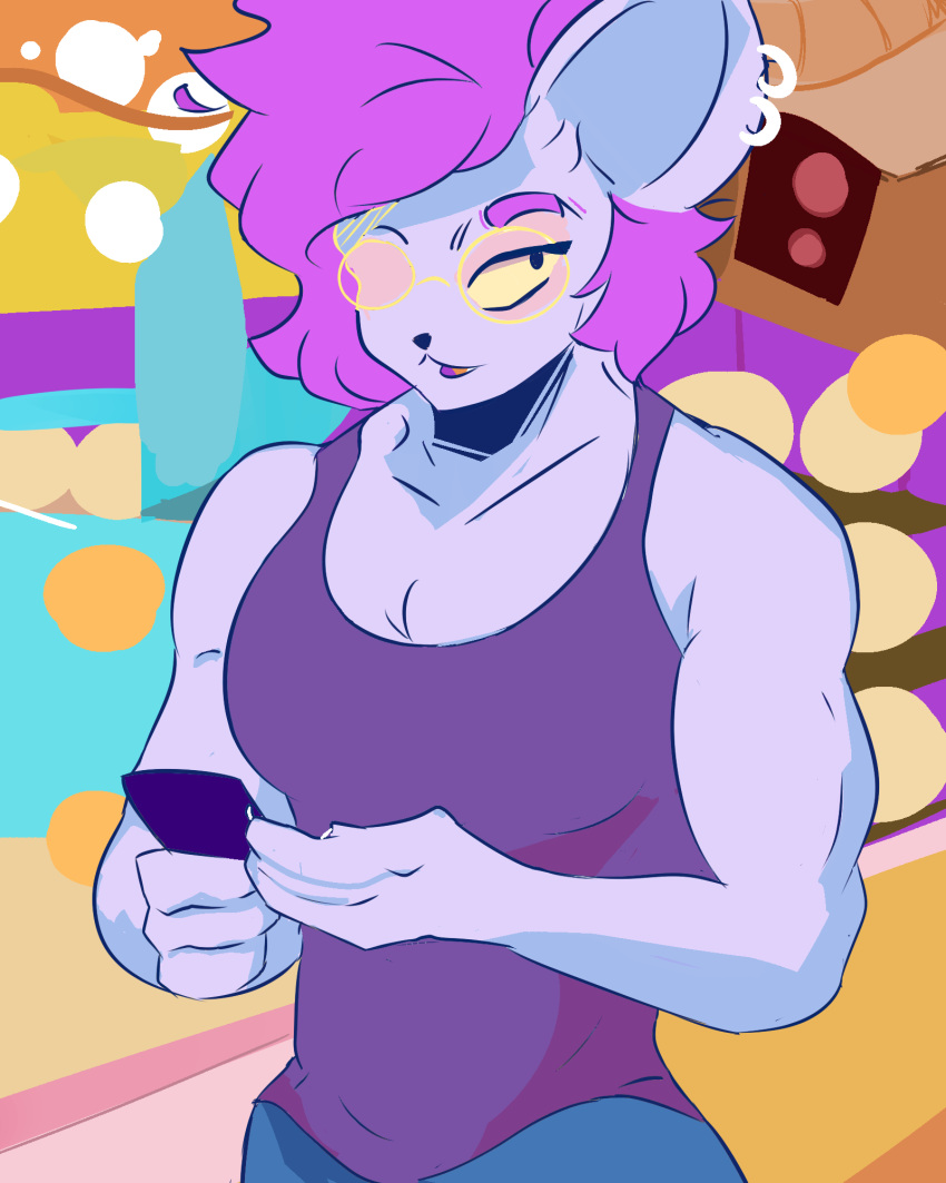 anthro big_breasts big_muscles biped breasts exercise felid feline female hi_res huge_muscles invalid_tag mammal muscular muscular_female solo vanicity workout