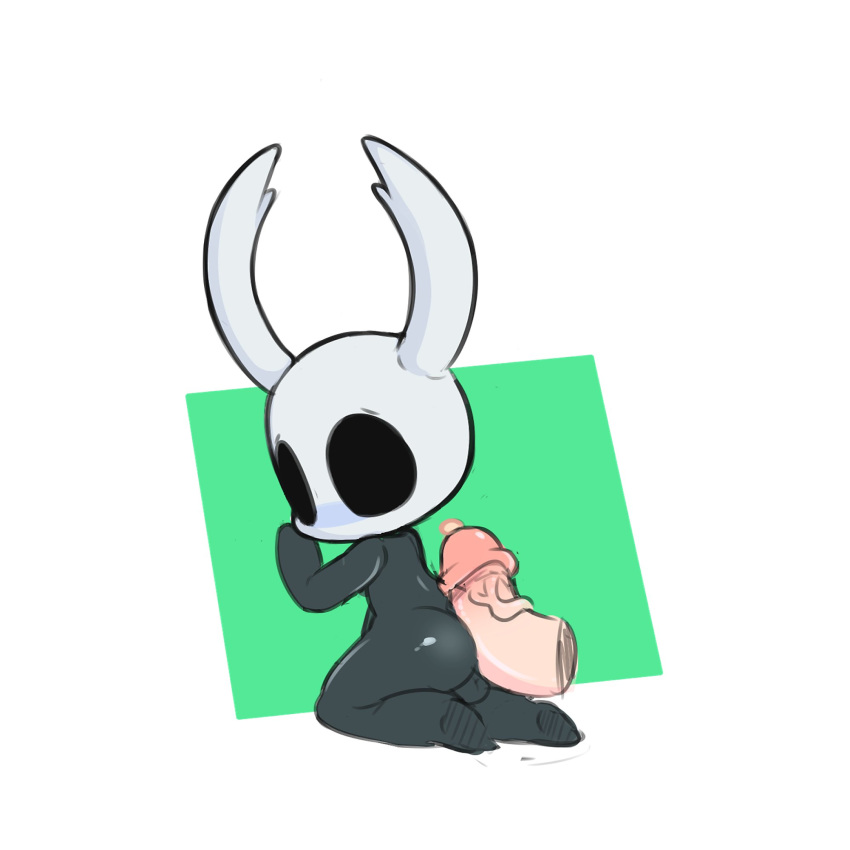 1:1 2019 anthro arthropod backsack balls black_body black_skin bodily_fluids bubble_butt butt ciavs disembodied_penis duo featureless genital_fluids hi_res hollow_knight hot_dogging human humanoid_penis insect kneeling looking_back male male/male mammal penis precum protagonist_(hollow_knight) simple_background solo_focus vein vessel_(species) video_games