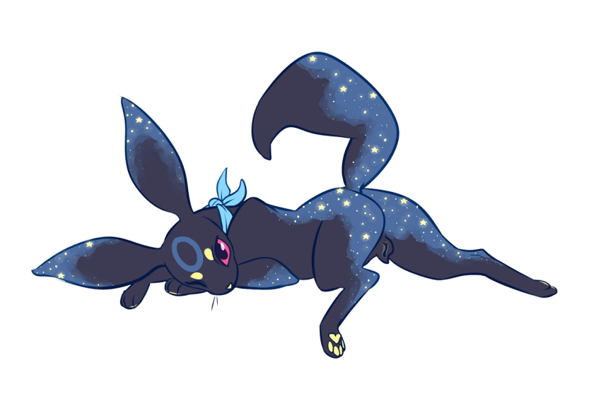 animal_genitalia animal_pussy canine_pussy eeveelution female nintendo pok&eacute;mon pok&eacute;mon_(species) presenting pussy red_eyes simple_background solo tentabulge umbreon video_games white_background