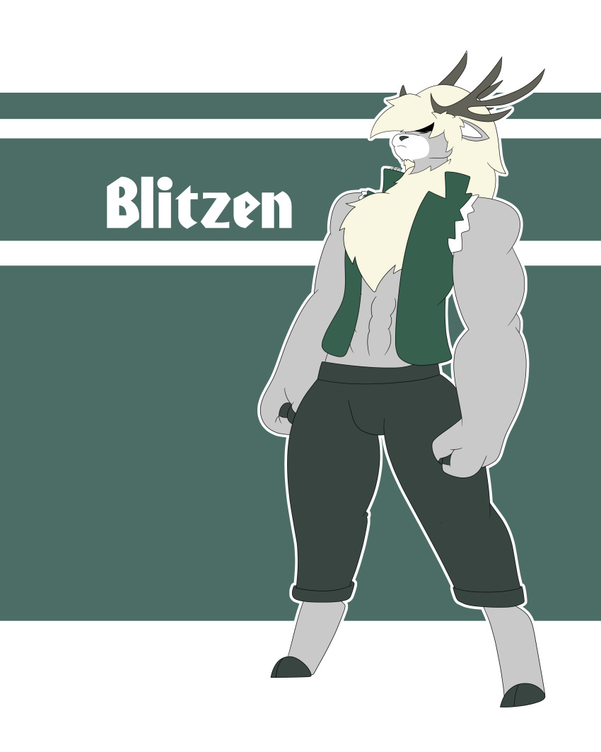 absurd_res anthro bipedeal blitzen capreoline cervid cervine hi_res mac-daddy mammal reindeer solo