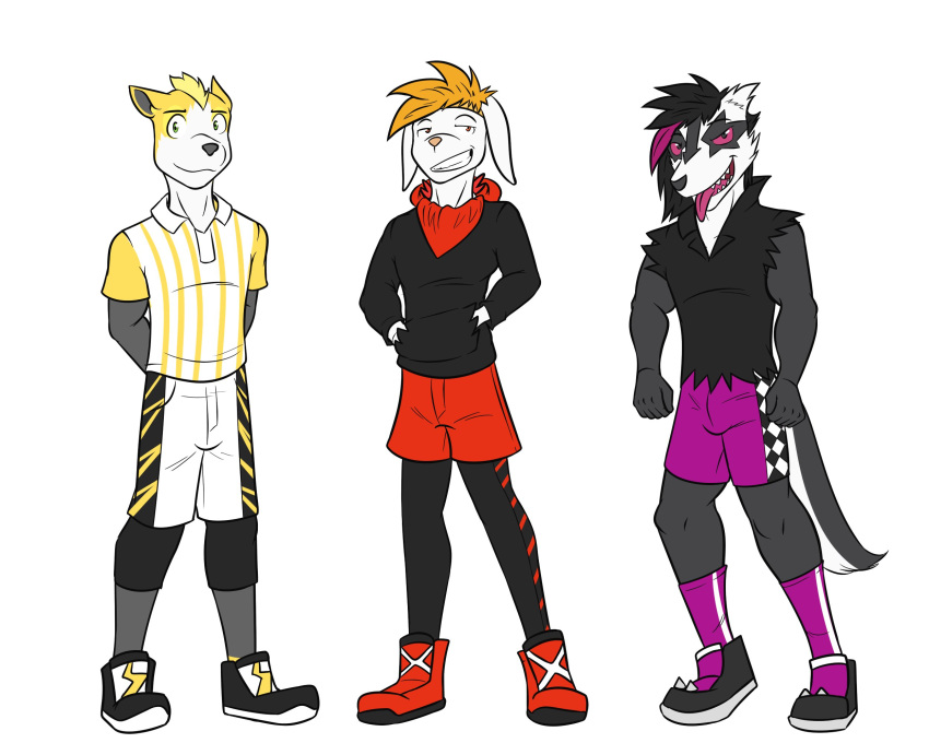 anthro anthrofied boltund bottomwear clothing full-length_portrait fuze galarian_linoone male nintendo pok&eacute;mon pok&eacute;mon_(species) portrait raboot regional_variant shorts simple_background soccer_uniform sportswear uniform video_games white_background