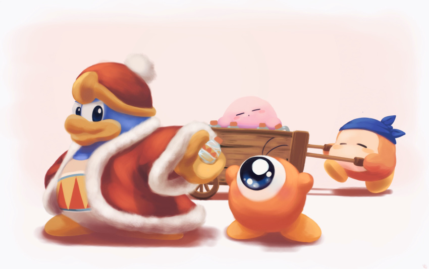 2019 alien ambiguous_gender avian bandana_dee bandanna beak clothing gloves group handwear hi_res holding_object king_dedede kirby kirby_(series) male nintendo sleeping suyasuyabi427 video_games waddling_head