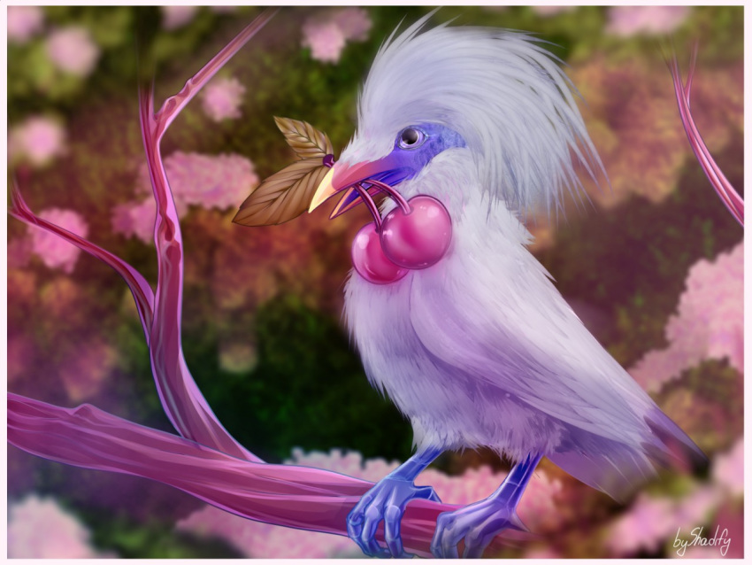 2019 ambiguous_gender avian biped bird day detailed_background digital_media_(artwork) feathered_wings feathers feral food outside shadify solo white_body white_feathers wings