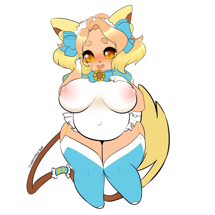 anthro belly big_belly big_breasts blush breasts curvy_figure female luna_lupin nintendo pok&eacute;mon pok&eacute;mon_(species) pregnant raichu solo thick_thighs video_games voluptuous