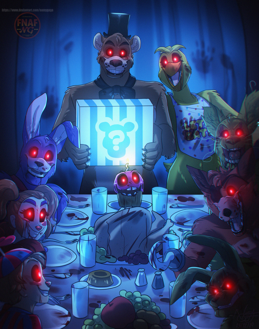 absurd_res ballon_boy bonnie_(fnaf) chica_(fnaf) circus_baby five_nights_at_freddy's five_nights_at_freddy's_4 foxy_(fnaf) freddy_(fnaf) hi_res namygaga plushtrap_(fnaf) springtrap_(fnaf) video_games