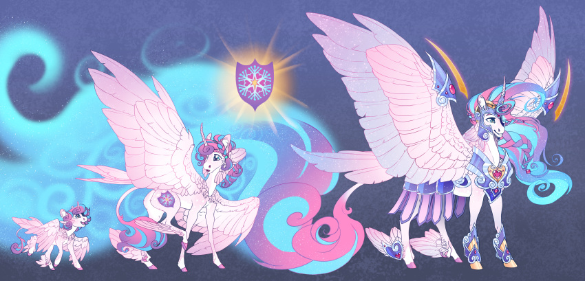 2019 absurd_res aged_up blue_eyes digital_media_(artwork) equid eyebrows eyelashes feathered_wings feathers flurry_heart_(mlp) friendship_is_magic hi_res hooves horn mammal my_little_pony turnipberry winged_unicorn wings