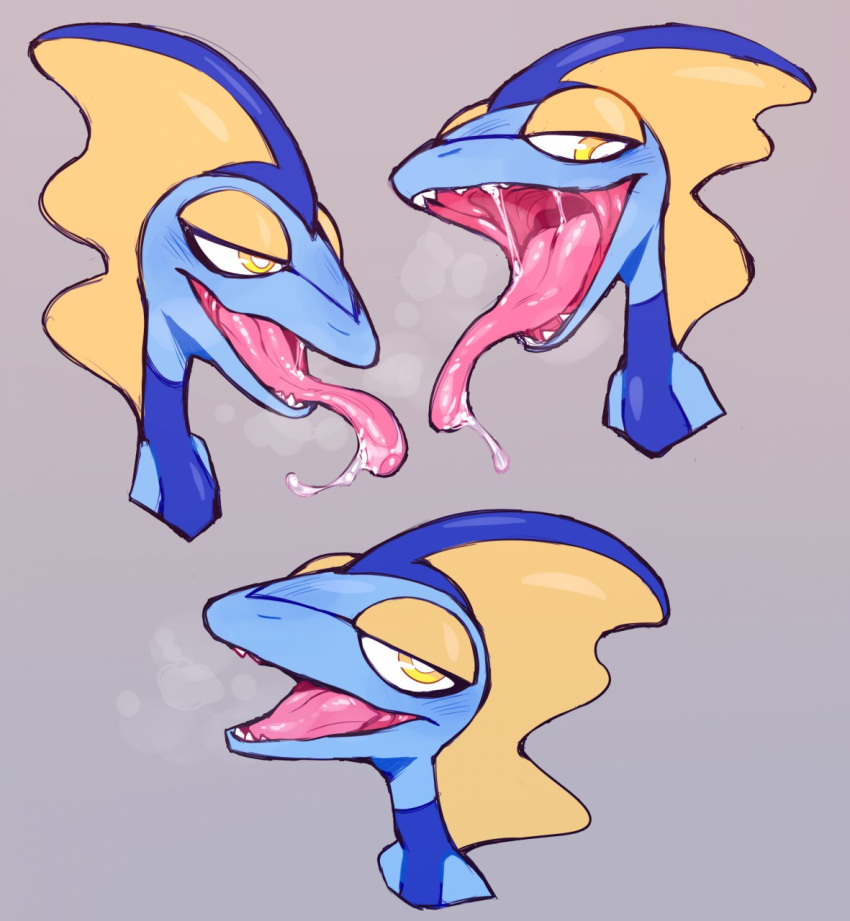 ambiguous_gender bodily_fluids hi_res inteleon mouth_shot nintendo oodi_(artist) pok&eacute;mon pok&eacute;mon_(species) saliva simple_background tongue video_games yellow_eyes