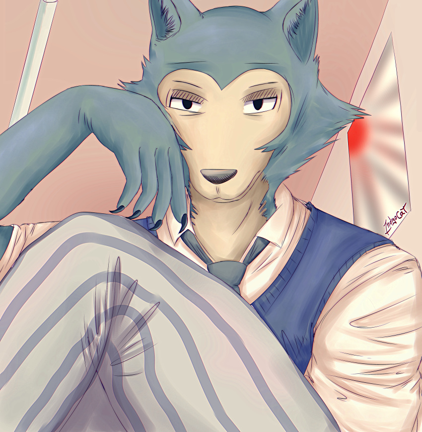 1ndigocat absurd_res beastars canid canine canis hi_res kemono legosi_(beastars) male mammal wolf