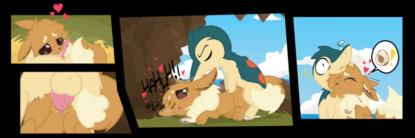 &lt;3 blush cyndaquil eevee female hi_res mammal nintendo outside penetration penis pok&eacute;mon pok&eacute;mon_(species) pussy sex sherathoz tagme video_games