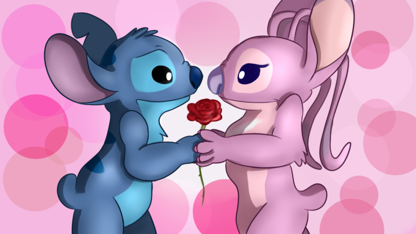 16:9 angel_(lilo_and_stitch) disney jbond lilo_and_stitch romantic_ambiance stitch_(lilo_and_stitch)