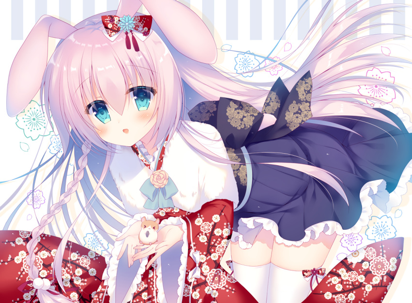 animal animal_ears japanese_clothes long_hair original sumii