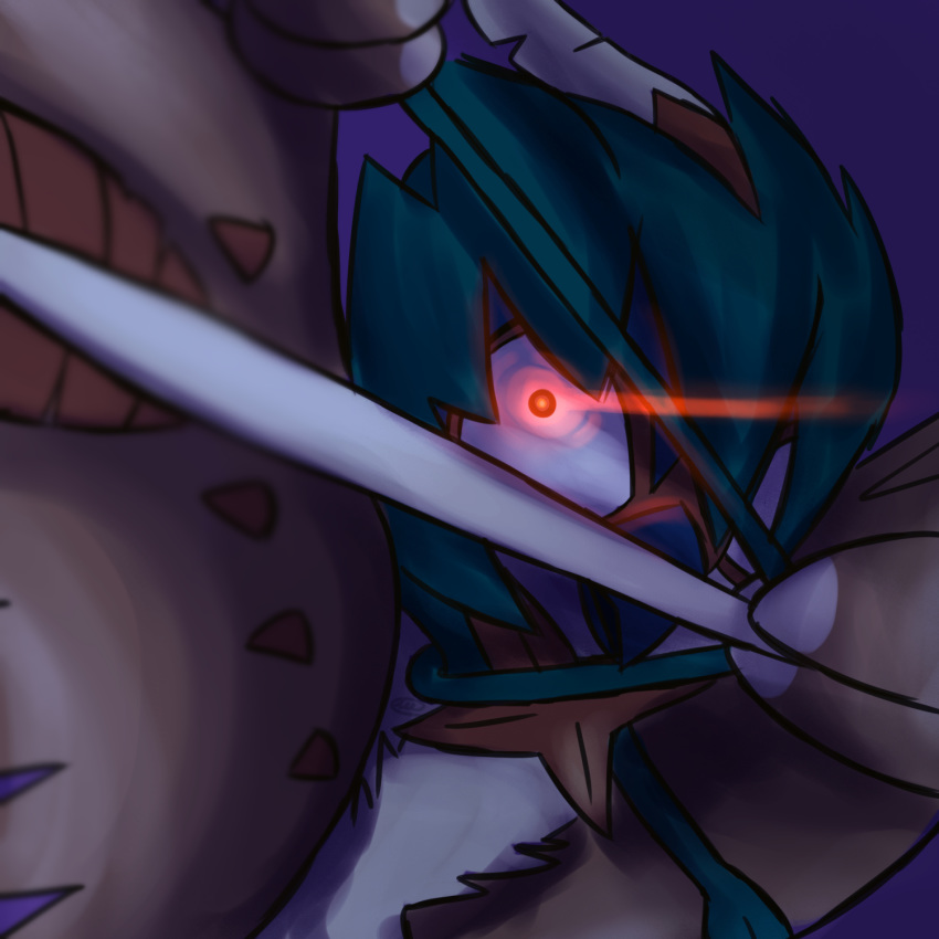 1:1 2017 ambiguous_gender arrow avian beak bow_(weapon) brown_body brown_feathers bust_portrait decidueye digital_media_(artwork) feathered_wings feathers feral glowing glowing_eyes green_body green_feathers hi_res nintendo pok&eacute;mon pok&eacute;mon_(species) portrait purple_background ranged_weapon red_eyes signature simple_background solo unknownlifeform using_wings video_games weapon white_body white_feathers wing_hold wings