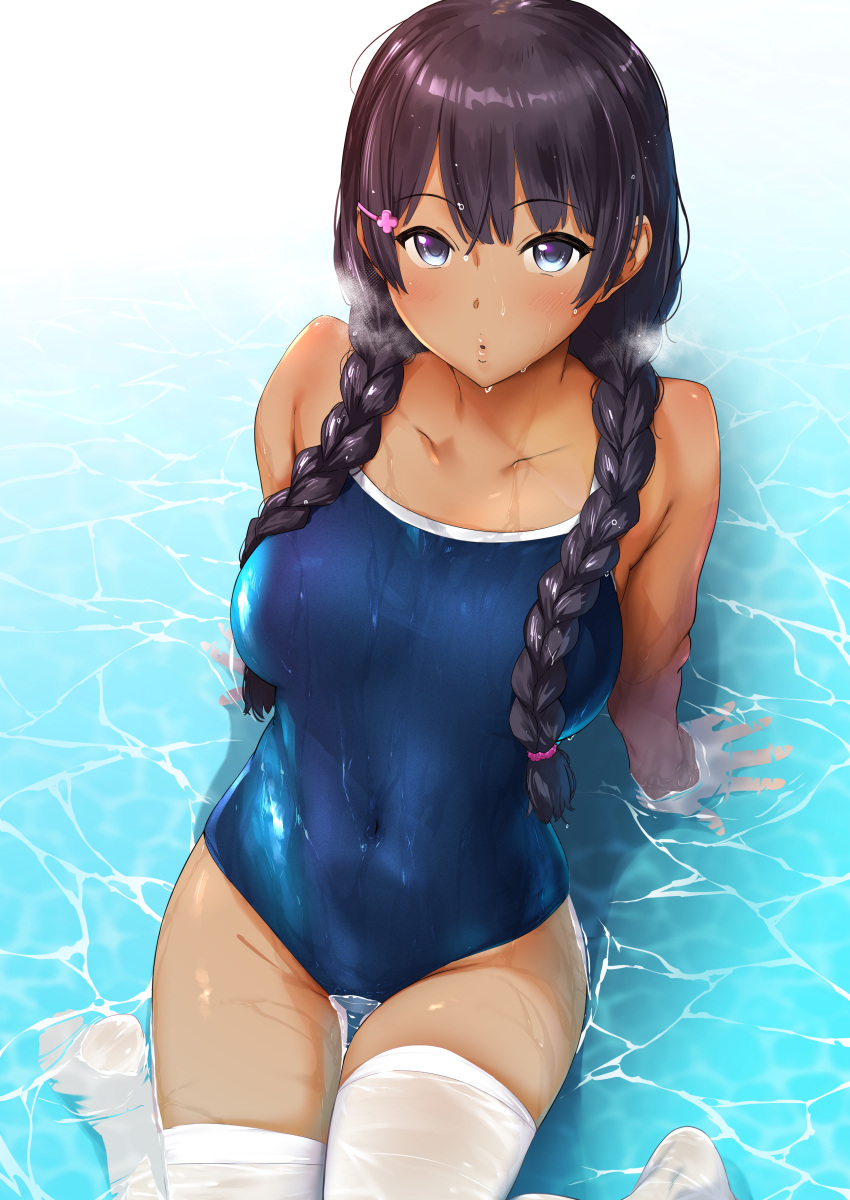 pija_(pianiishimo) swimsuits tagme thighhighs wet