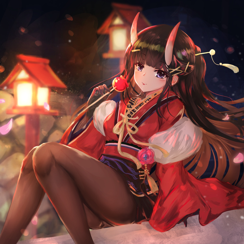 azur_lane habu_rin horns japanese_clothes noshiro_(azur_lane) tagme