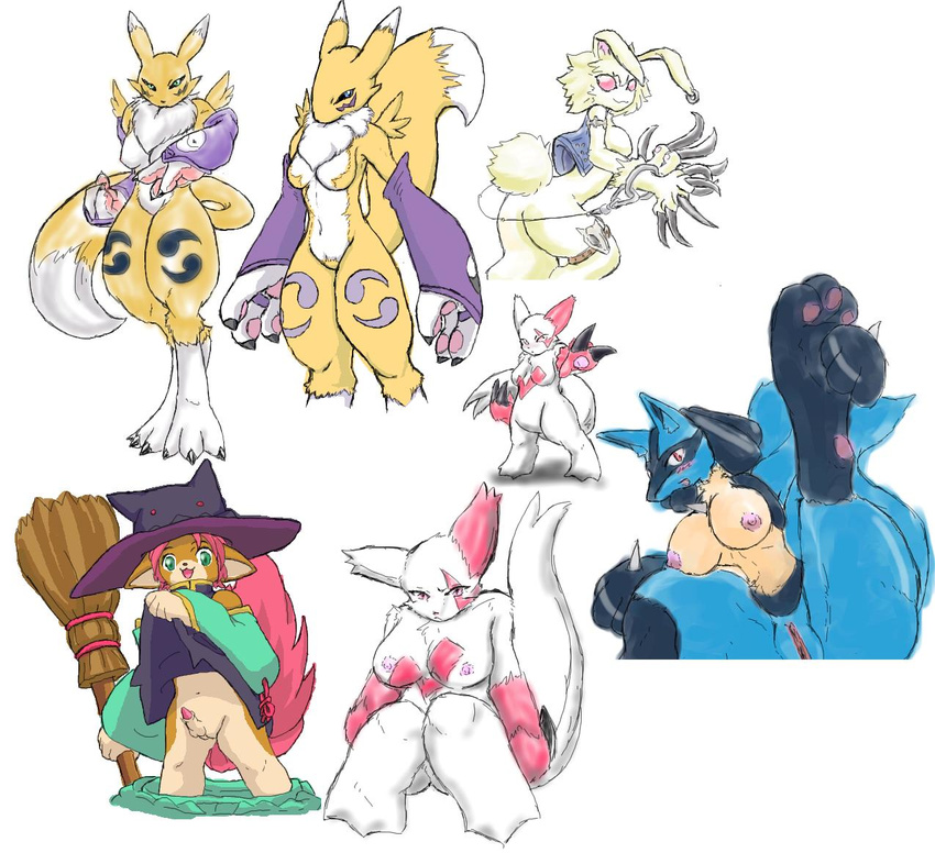 crossover digimon lucario nintendo pokemon renamon tagme zangoose