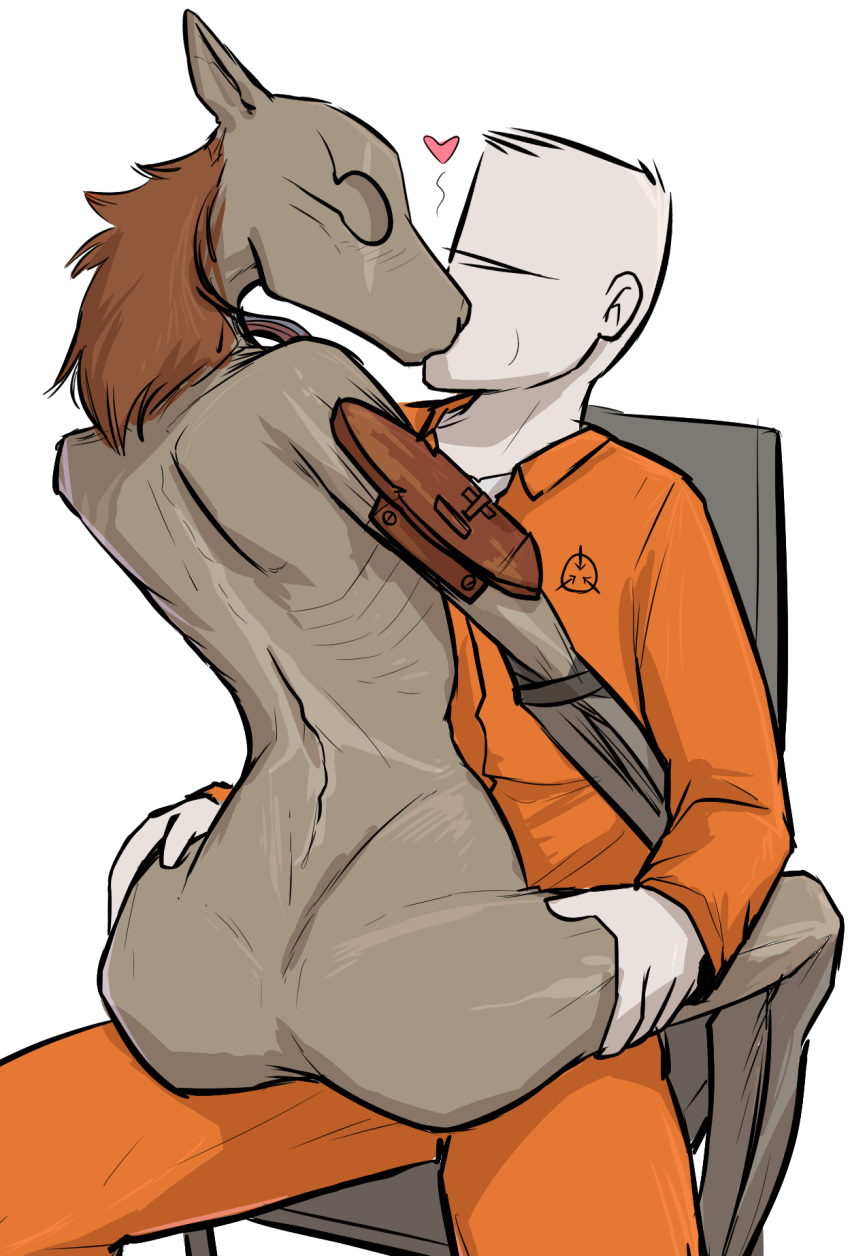 &lt;3 ambiguous_gender canid canine duo human keadonger kissing male mammal scp-1991 scp_foundation