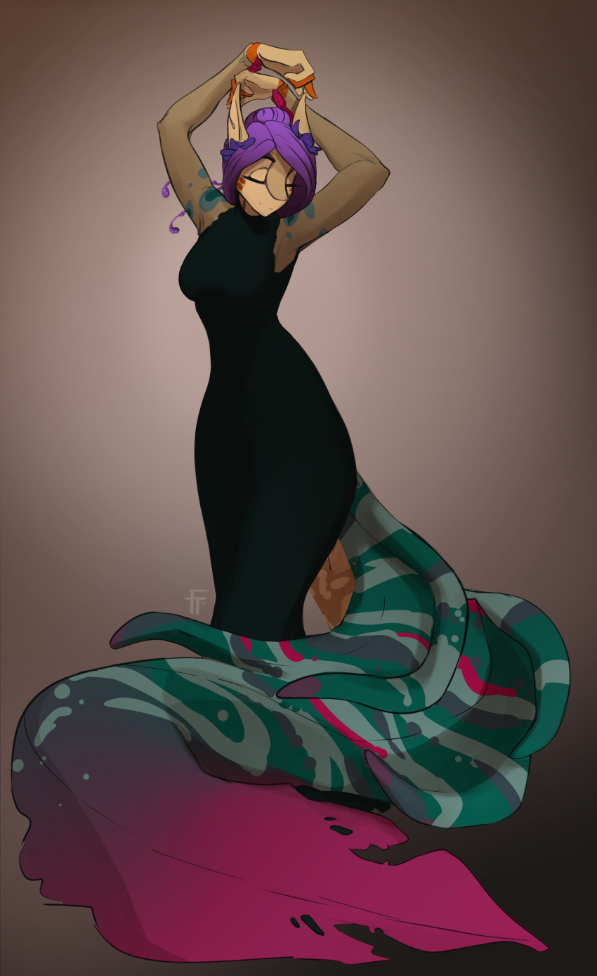 2019 5_fingers absurd_res anthro arms_above_head breasts clothed clothing digital_media_(artwork) dress female fingers firetally fish hi_res marine shark solo standing