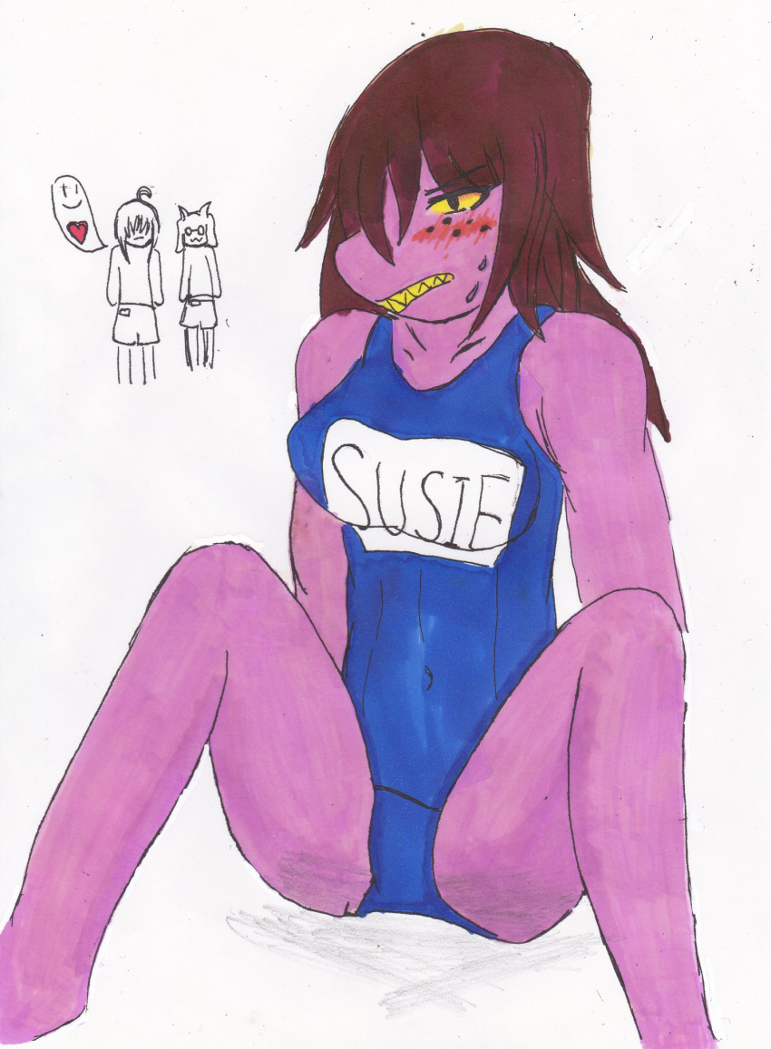 clothing deltarune female kris_(deltarune) lizard lunarumia ralsei reptile scalie susie_(deltarune) swimwear video_games